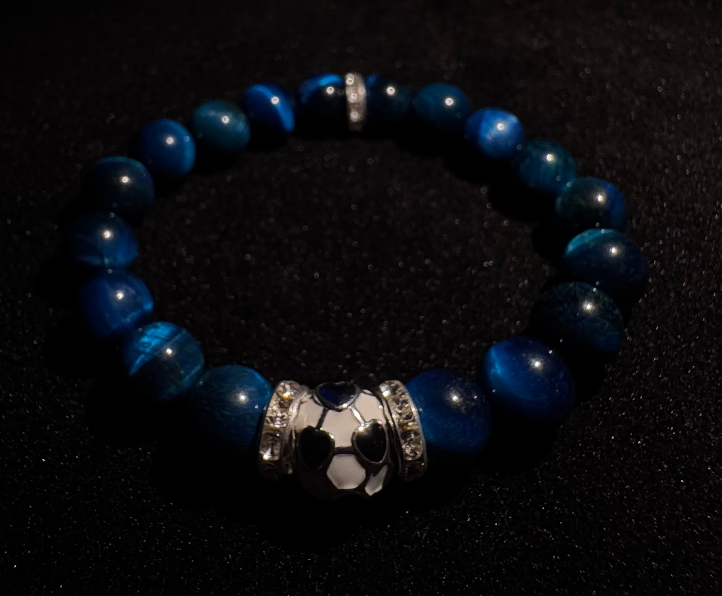 Aetheria Striker Royale — 10mm Blue Tiger Beaded Bracelet