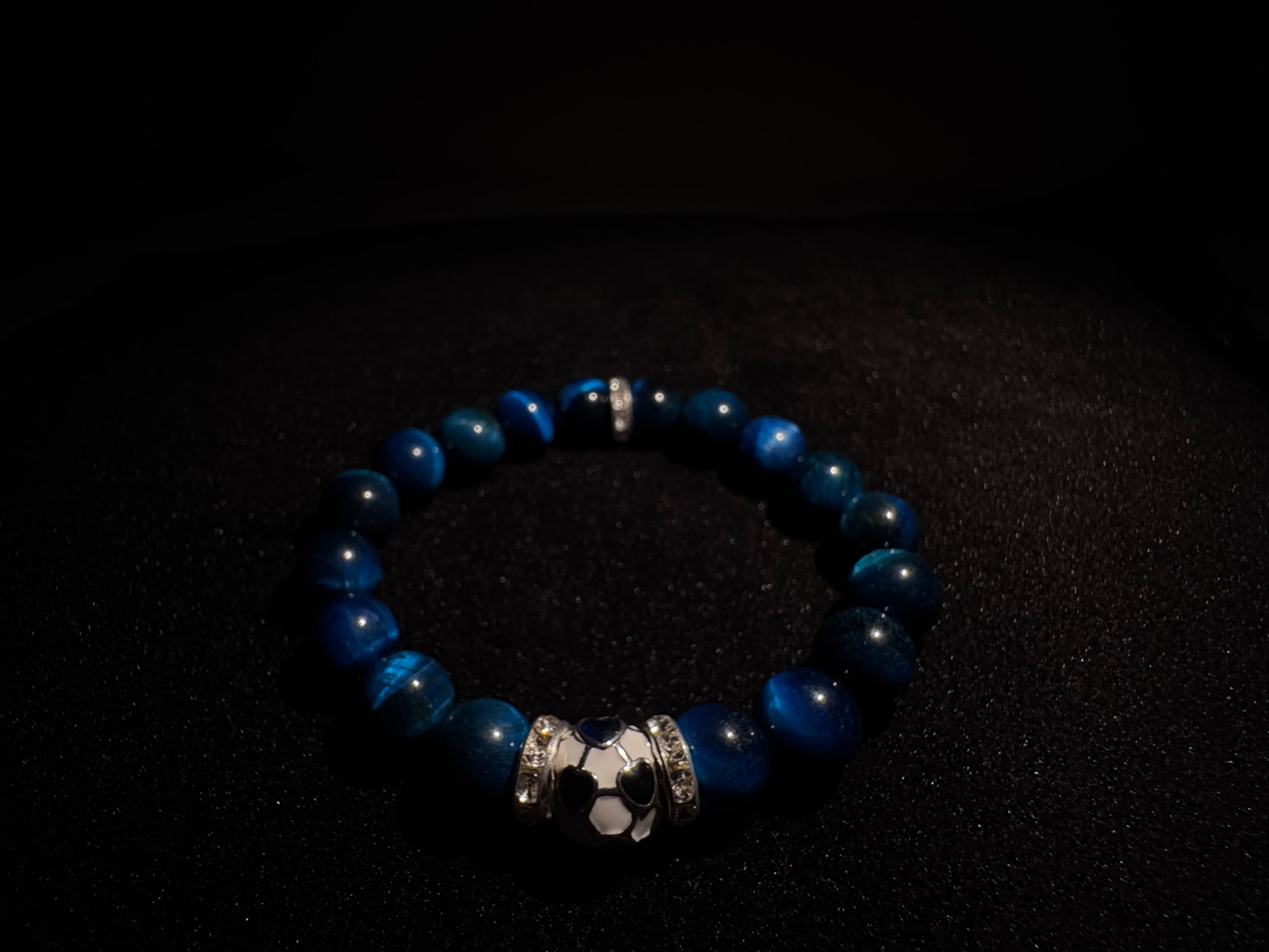 Aetheria Striker Royale — 10mm Blue Tiger Beaded Bracelet