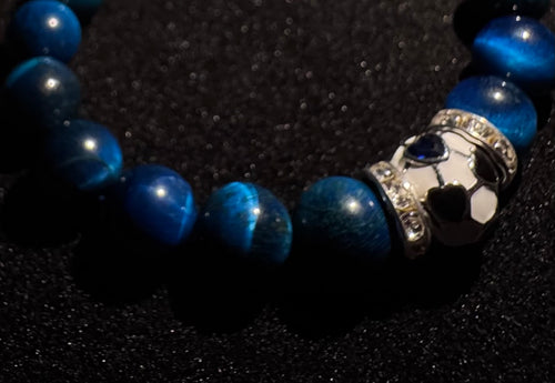 Aetheria Striker Royale — 10mm Blue Tiger Beaded Bracelet