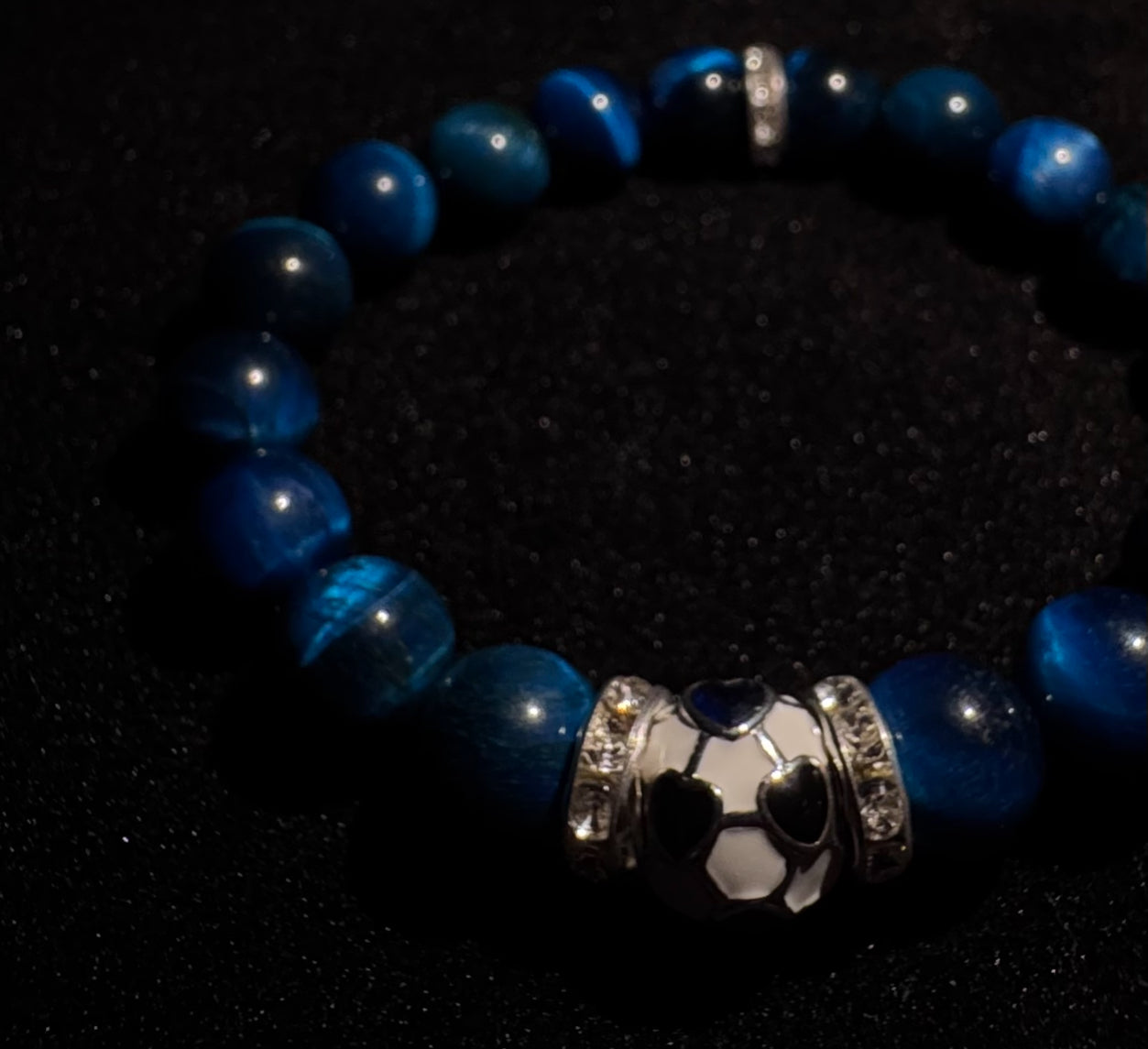 Aetheria Striker Royale — 10mm Blue Tiger Beaded Bracelet